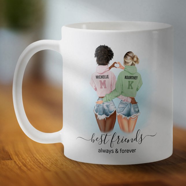 Taza De Café Monograma de BFF de los mejores amigos de la clase (Subido por el creador)