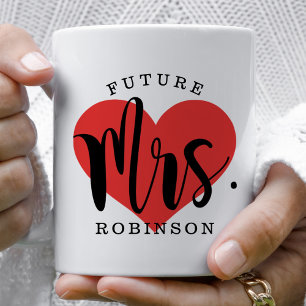 Taza De Café Monograma de boda personalizada de la futura Sra. 