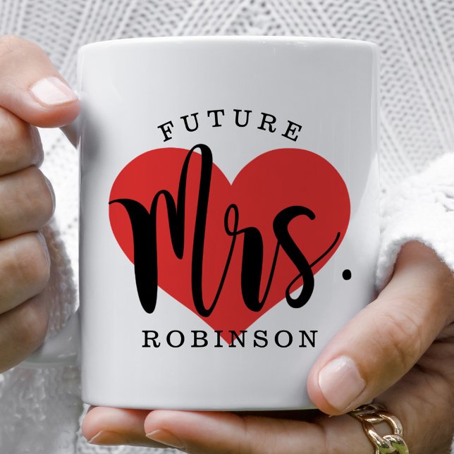 Taza De Café Monograma de boda personalizada de la futura Sra.  (Subido por el creador)