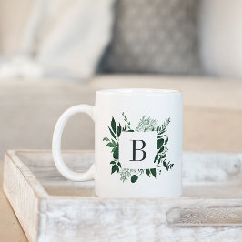 Taza De Café Monograma de bosque silvestre