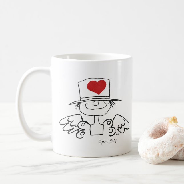 Taza De Café Monograma de café del corazón (Con donut)