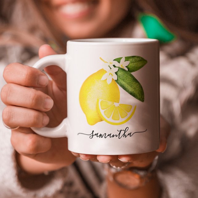 Taza De Café Monograma de cítricos limón (Subido por el creador)