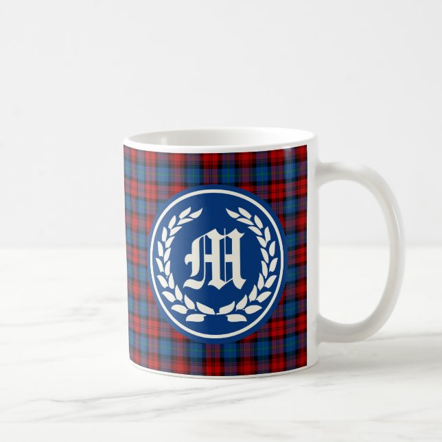 Taza De Café Monograma de Clan MacLachlan Tartan (Derecha)