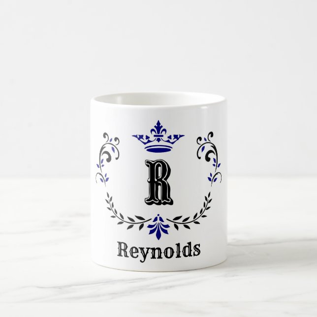 Taza De Café Monograma de corona 'R' personalizado (Centro)