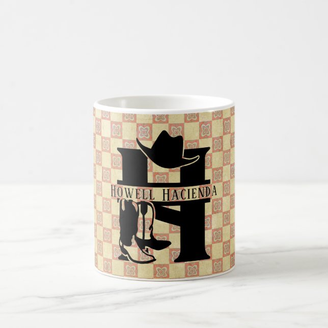 Taza De Café Monograma de cowboy de Split 'H' (Centro)