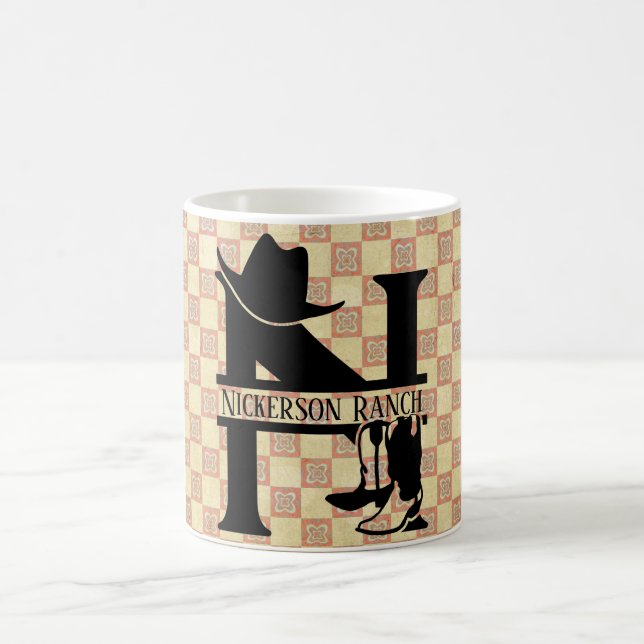 Taza De Café Monograma de cowboy 'N' dividido (Centro)