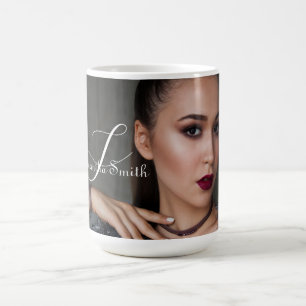 Taza De Café Monograma de escritura de fotos completa mínima mo
