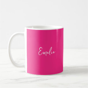Taza De Café Monograma de escritura de mano rosa caliente