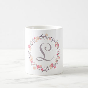 Taza De Café Monograma de flor