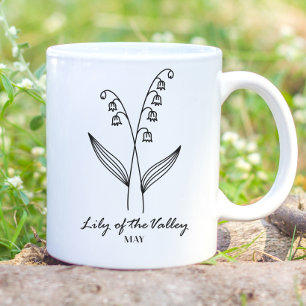 Taza De Café Monograma de flor en el mes de nacimiento