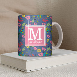 Taza De Café Monograma de flores de sexo femenino