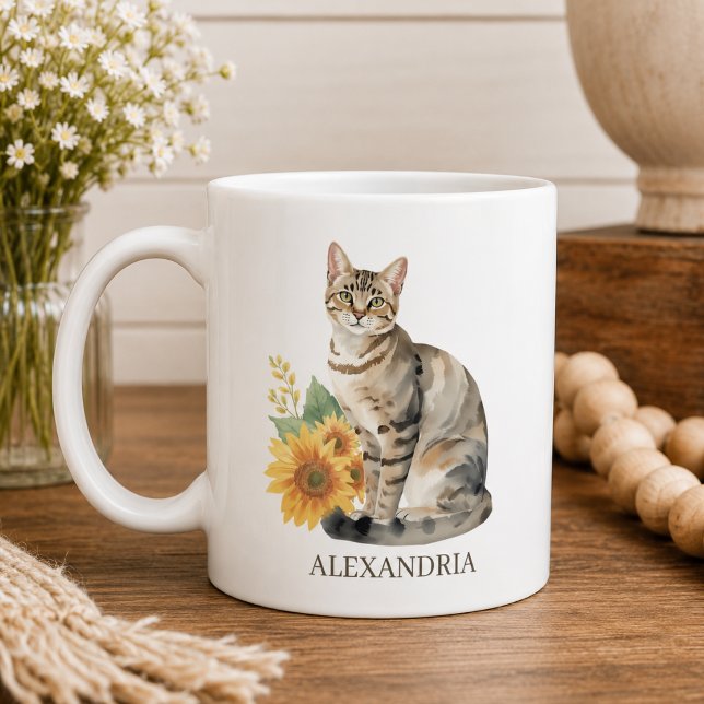 Taza De Café Monograma de gato atigrado (Subido por el creador)