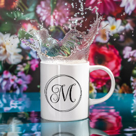 Taza De Café Monograma de guión curvo redondo