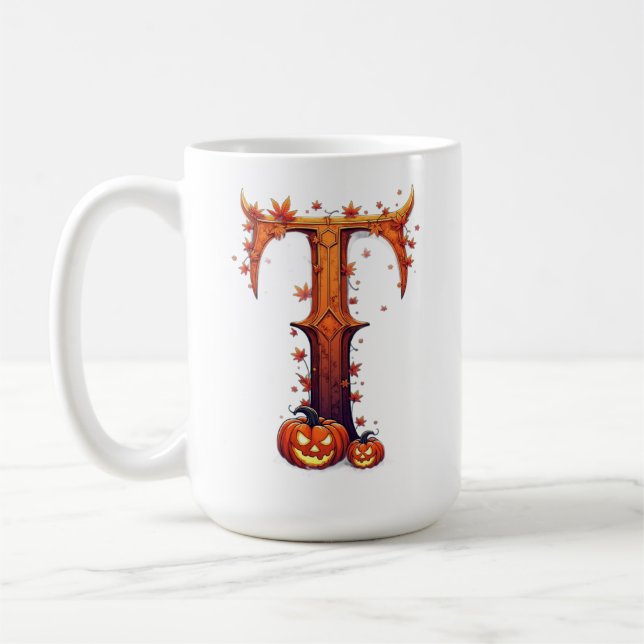 Taza De Café Monograma de HalloweenT (Izquierda)