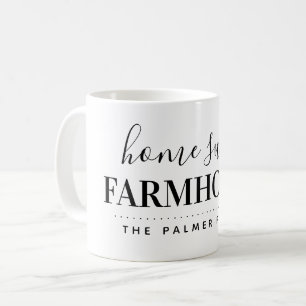 Taza De Café Monograma de Hogar Sweet Farmhouse