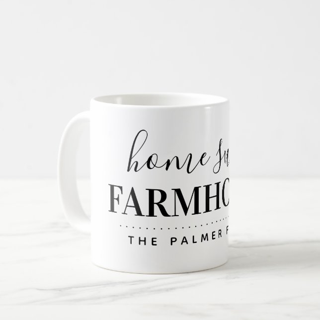 Taza De Café Monograma de Hogar Sweet Farmhouse (Anverso izquierdo)