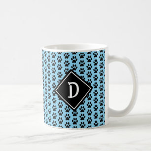 Taza De Café Monograma de impresión de hojas sin soldadura