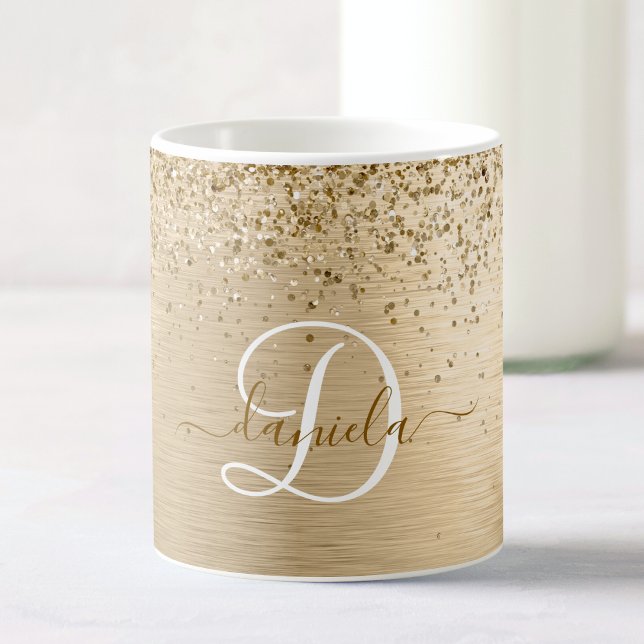 Taza De Café Monograma de impresión Metalizado con pincel de or (Subido por el creador)