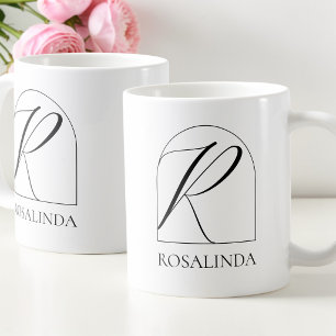 Taza De Café Monograma de Inicial R de Letra de Minima Arquitec