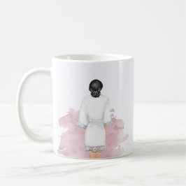 Taza De Café Monograma de la bata de la bata rosa del futuro mr