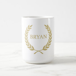 Taza De Café Monograma de la corona de oro de lujo