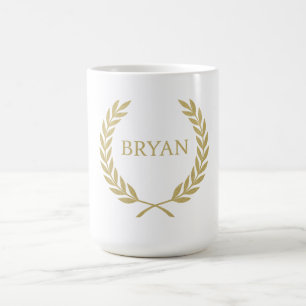 Taza De Café Monograma de la corona de oro de lujo