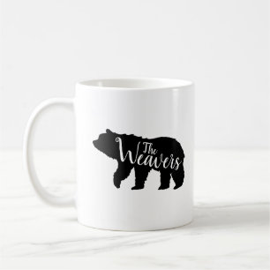 Taza De Café Monograma de la familia del oso ruso