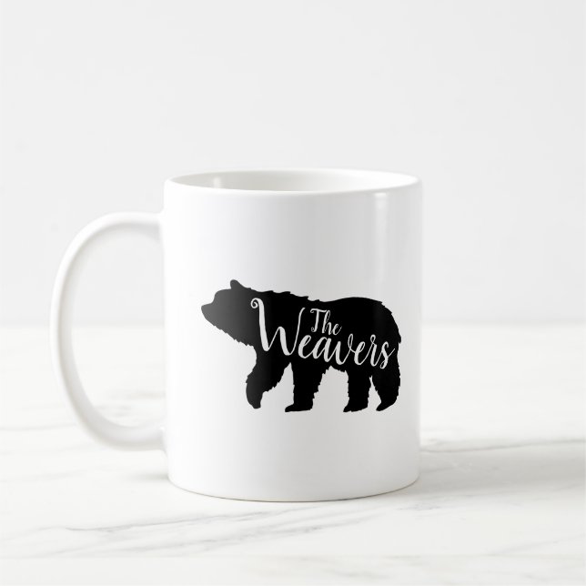 Taza De Café Monograma de la familia del oso ruso (Izquierda)