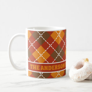 Taza De Café Monograma de la familia Personalizado naranja Brow