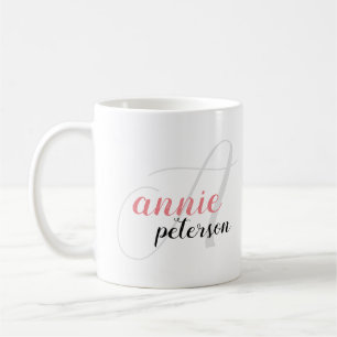 Taza De Café Monograma de la letra "A" de la personalizado Anni