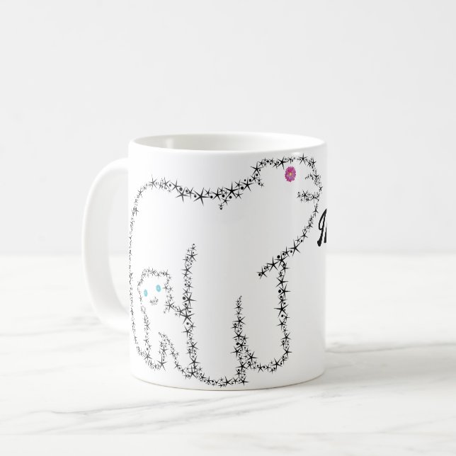 Taza De Café Monograma de la línea Mama Bear Stars (Anverso izquierdo)