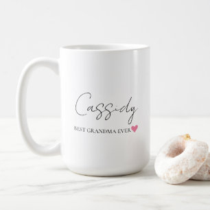 Taza De Café Monograma de la mejor abuela jamás   Personalizado