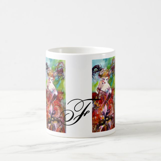 Taza De Café Monograma de la pelota de mascarada veneciana/COLU (Centro)
