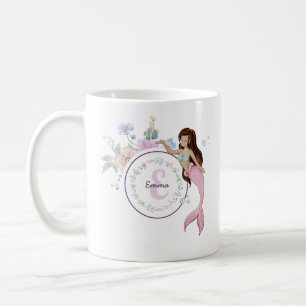 Taza De Café Monograma de las sirenas caprichosas