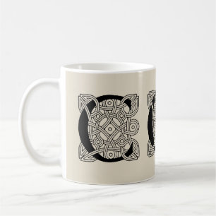 Taza De Café Monograma de letra C con nudo celta vintage