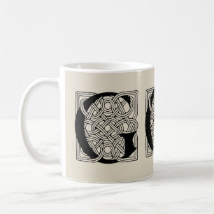 Taza De Café Monograma de letra G con nudo celta vintage