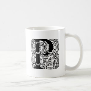 Taza De Café Monograma de letra P con nudo celta vintage