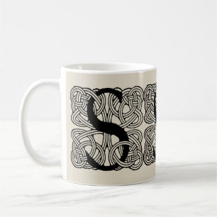 Taza De Café Monograma de letra S con nudo celta vintage