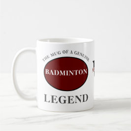 Taza De Café Monograma de leyenda de Badminton Añadir su nombre