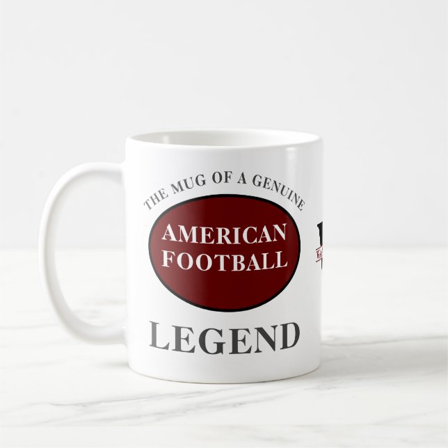Taza De Café Monograma de leyenda de fútbol estadounidense agre (Izquierda)
