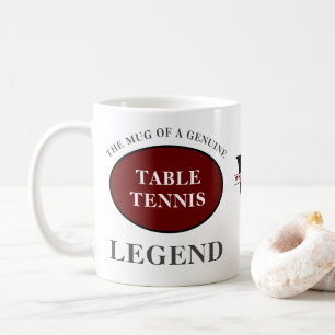 Taza De Café Monograma de leyenda de tenis de mesa Añadir su no