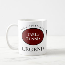 Taza De Café Monograma de leyenda de tenis de mesa Añadir su no