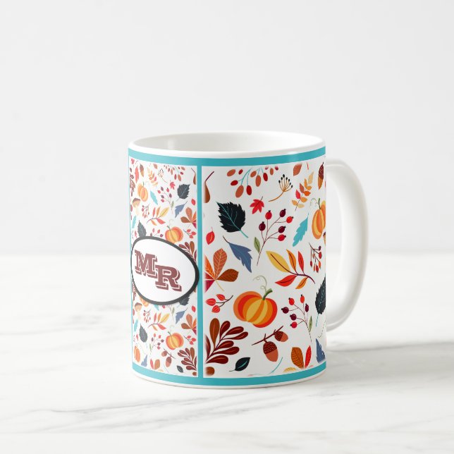 Taza De Café Monograma de los semáforos de caída (Anverso derecho)