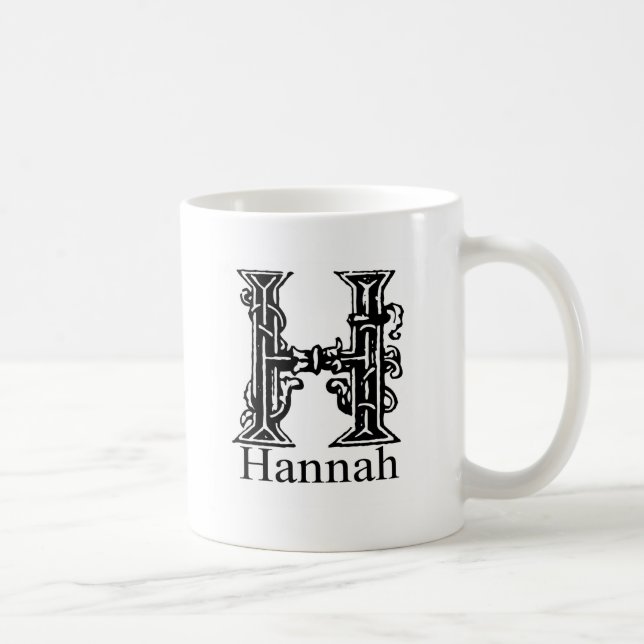 Taza De Café Monograma de lujo: Hannah (Derecha)