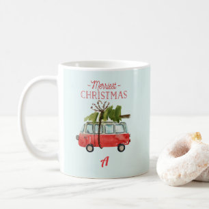 Taza De Café Monograma de mármol de la guirnalda de la acuarela