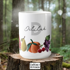 Taza De Café Monograma de mezcla de frutas crochet moderno míni