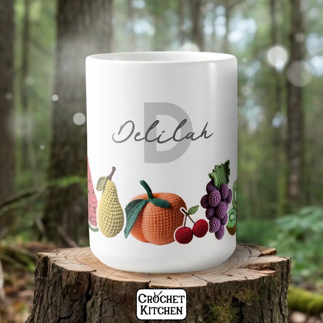 Taza De Café Monograma de mezcla de frutas crochet moderno míni (Subido por el creador)