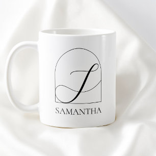 Taza De Café Monograma de nombre inicial de letra S de escritur
