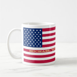 Taza De Café Monograma de nombre personalizado de Estados Unido