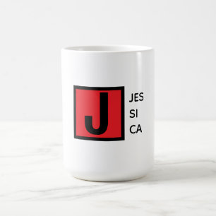 Taza De Café Monograma de nombre profesional elegante moderno
